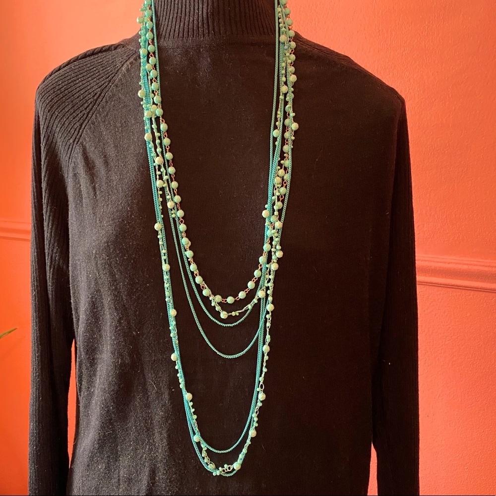 2/$20 Turquoise look multi-strand necklace